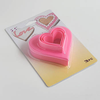 Набір двосторонніх вирубок Сердечка 3 шт