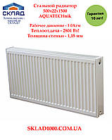 Сталевий радіатор AQUATECHnik 500/22x1500. Отопит 27 м2.