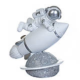 Статуетка "Космонавт і ракета" 15х14.5 см (полістоун), фото 2