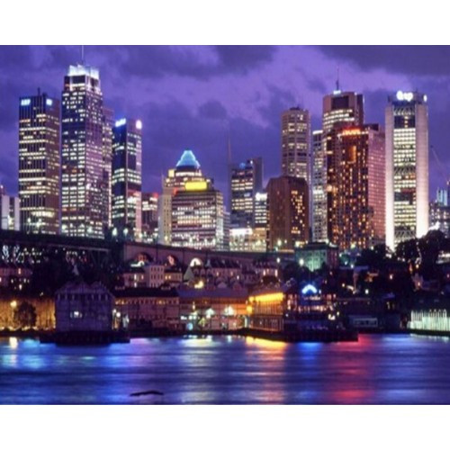 Алмазна мозаїка Нічне місто My-Art TN202 (40 x 50 см) на підрамнику, фото 1