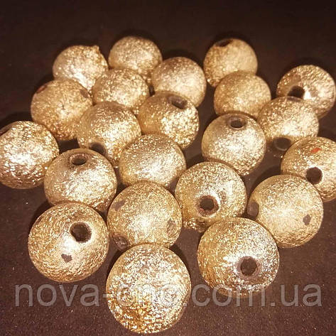 Бусини пластик "Шар" з покриттям фольга круглі 15 мм 500 грамів, фото 1