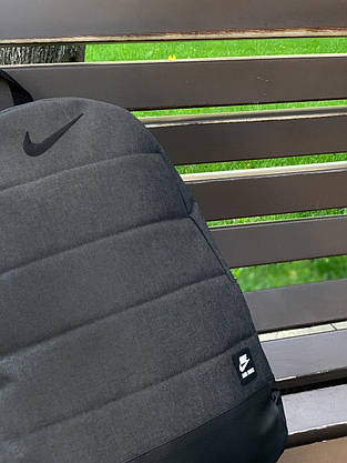 Рюкзак Найк | Nike | AIR Чоловічий | Жіночий | Дитячий темно - сірий спортивний чорне лого, фото 3