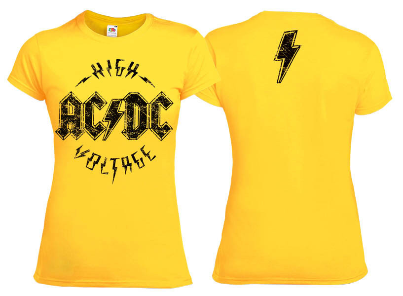 Футболка жіноча AC/DC High Voltage жовта