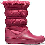 Чоботи зимові жіночі непромокальні дутики з хутром / Crocs Women Crocband Winter Boot (205314), Гранатові 38, фото 4