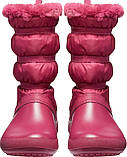 Сапоги зимние женские непромокаемые дутики с мехом / Crocs Women Crocband Winter Boot (205314), Гранатовые 38, фото 5
