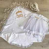 Хрестильний одяг для новонародженого з вишивкою імені