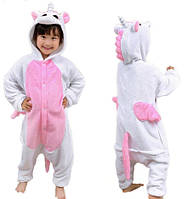 Кігурумі єдиноріг білий з рожевими крилами піжама для дітей дівчаток на зріст 132-140 розмір 134 140