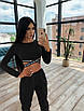 Жіночий костюм у спортивному стилі топ і штани з накладними кишенями, фото 5