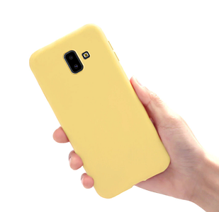 Чохол Silicone Case full для Samsung Galaxy J6 Plus 2018 Yellow (самісунг галаксі джей6 плюс)