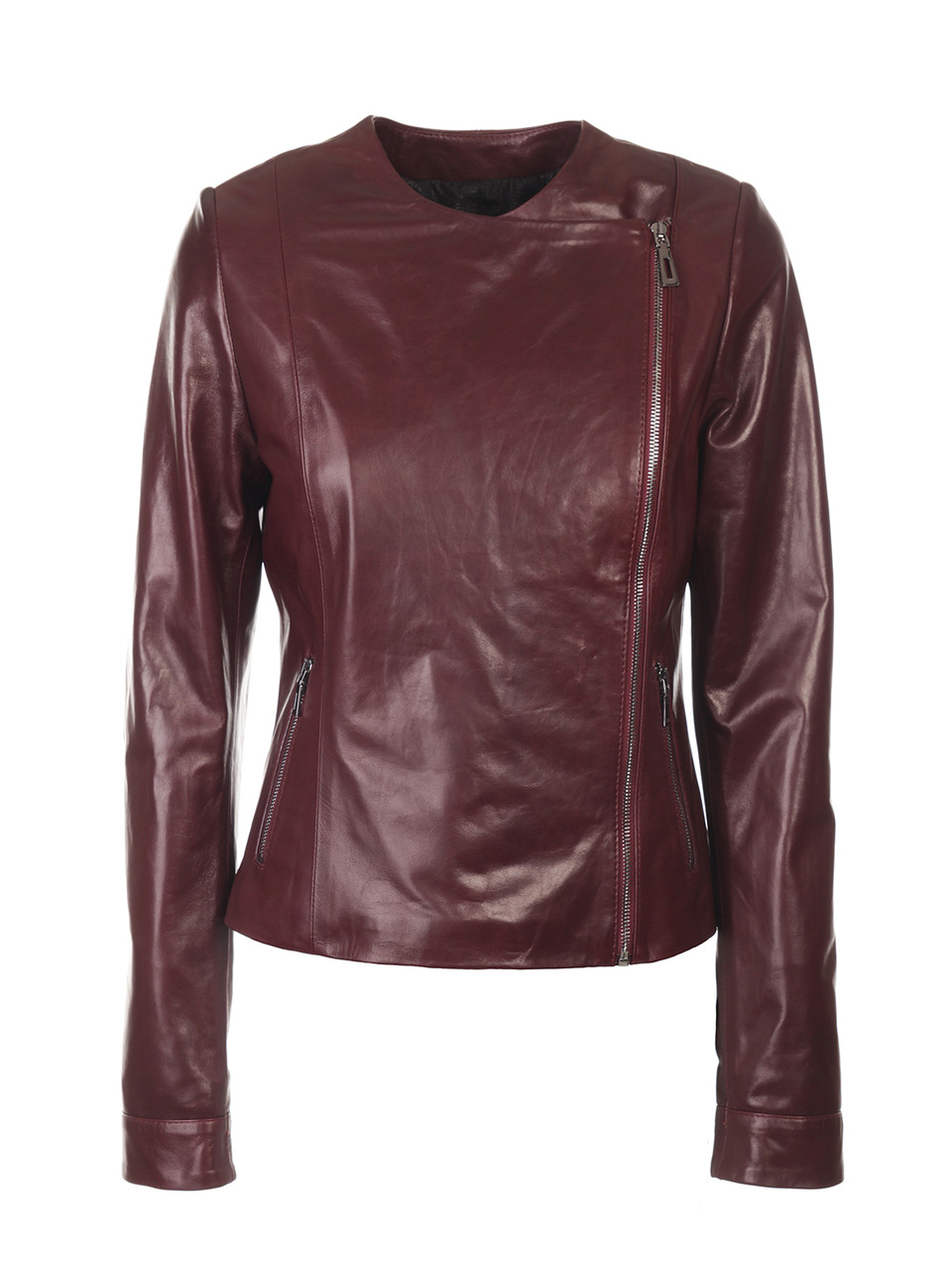 Кожаная куртка винного цвета | купить онлайн
