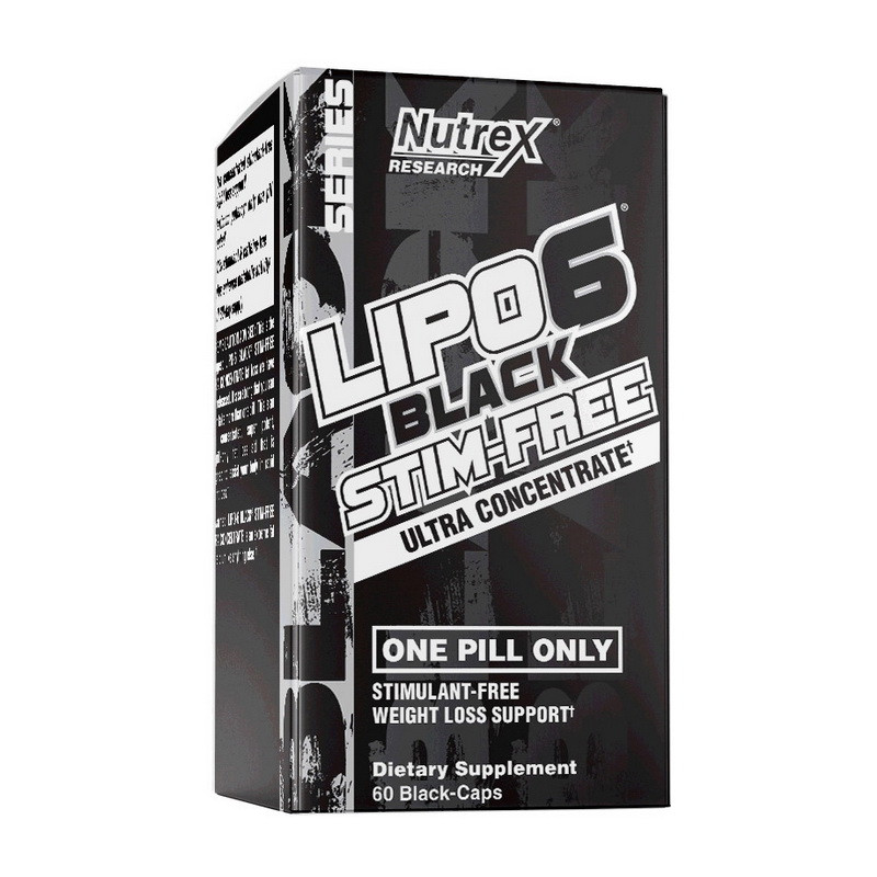 Nutrex Lipo-6 Black UC Stim-Free 60 black-caps комплексный жиросжигатель для быстрого похудения