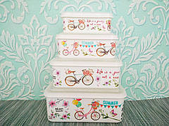 Набір лотків, лоточки, судочки, лоток, судок, контейнер для їжі 4шт | Лотки харчові