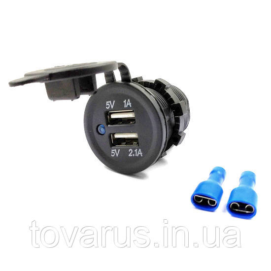 Врізна зарядка USB 3.1A Автомобільний адаптер, фото 1