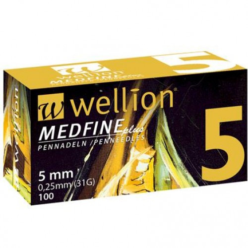 Голки Wellion (Велліон) 31G для шприц-ручок Wellion 5 мм, 100 шт., фото 1