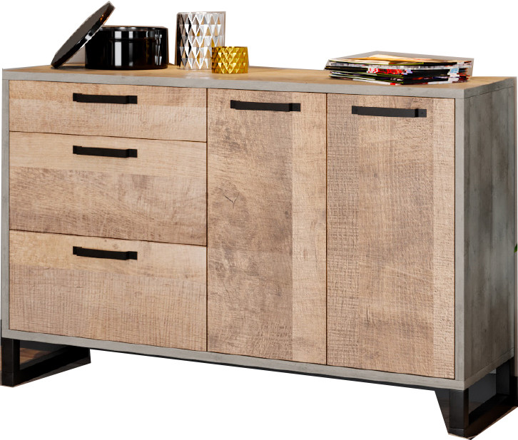 Стильна на ніжках тумба комод 2Д3Ш лофт під телевізор у вітальню зал з шухлядами і полицями Барі Сокме, фото 1