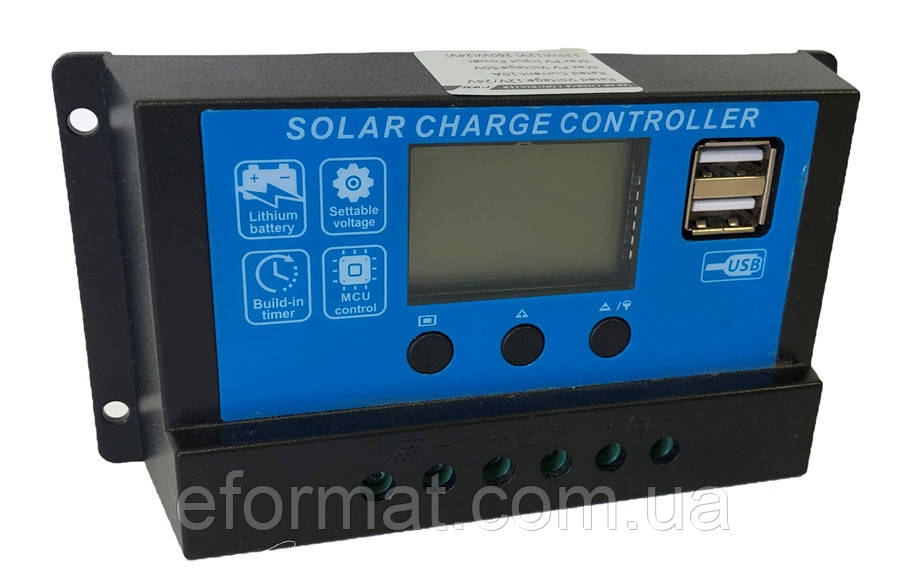 Фотоелектричний контролер заряду JUTA DY2024, 20 А 12/24 В + USB, PWM