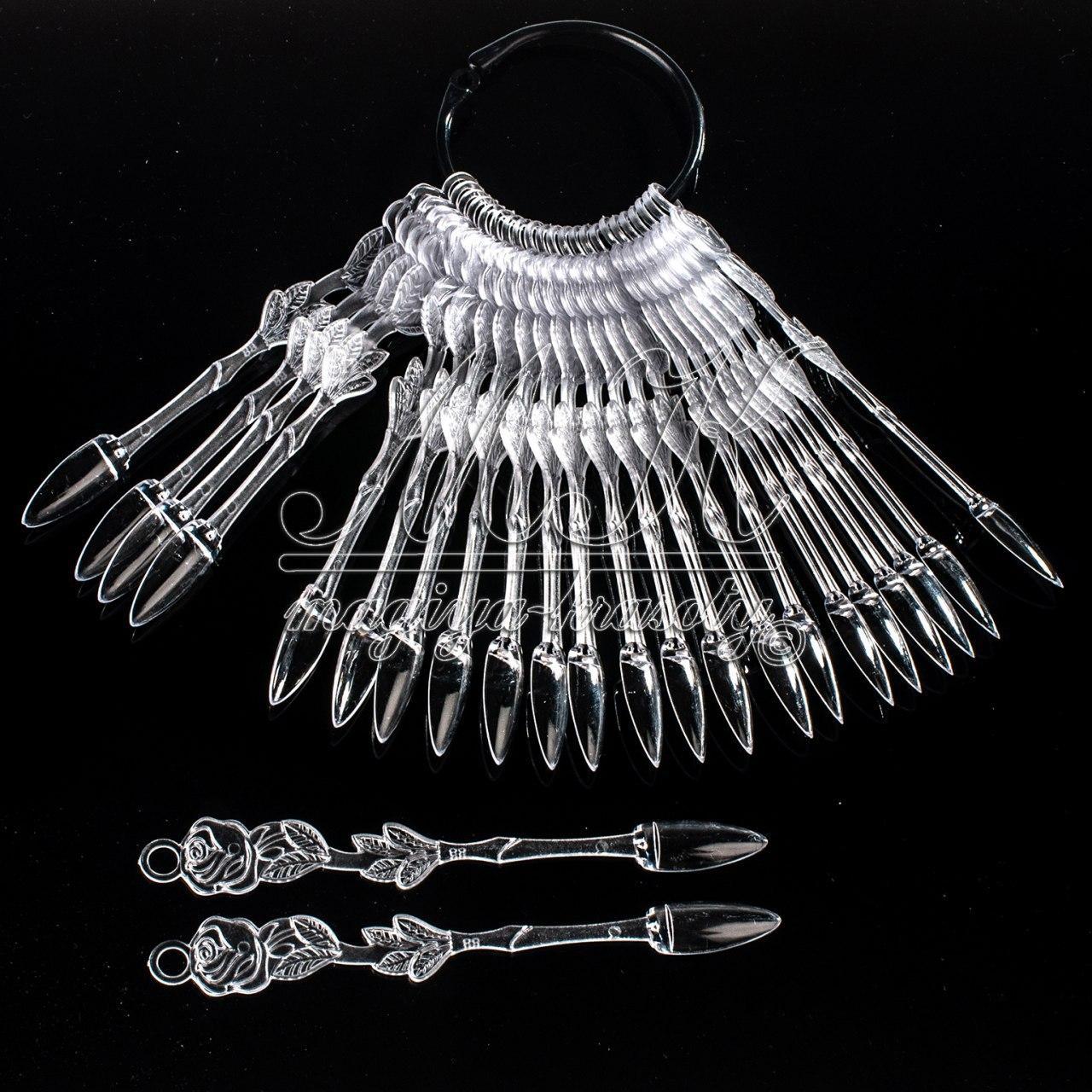 Типса (24 шт.) прозора, для зразків на кільці (віяр) в асортименті.