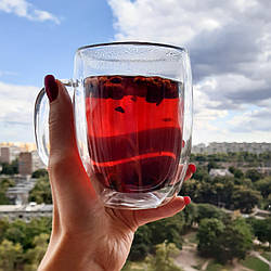 Чашка скляна з подвійною стінкою 350 мл