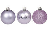 Набір ялинкових кульок, ніжно-ліловий 3см, 4см, 5см, 6см (40 шт), фото 2