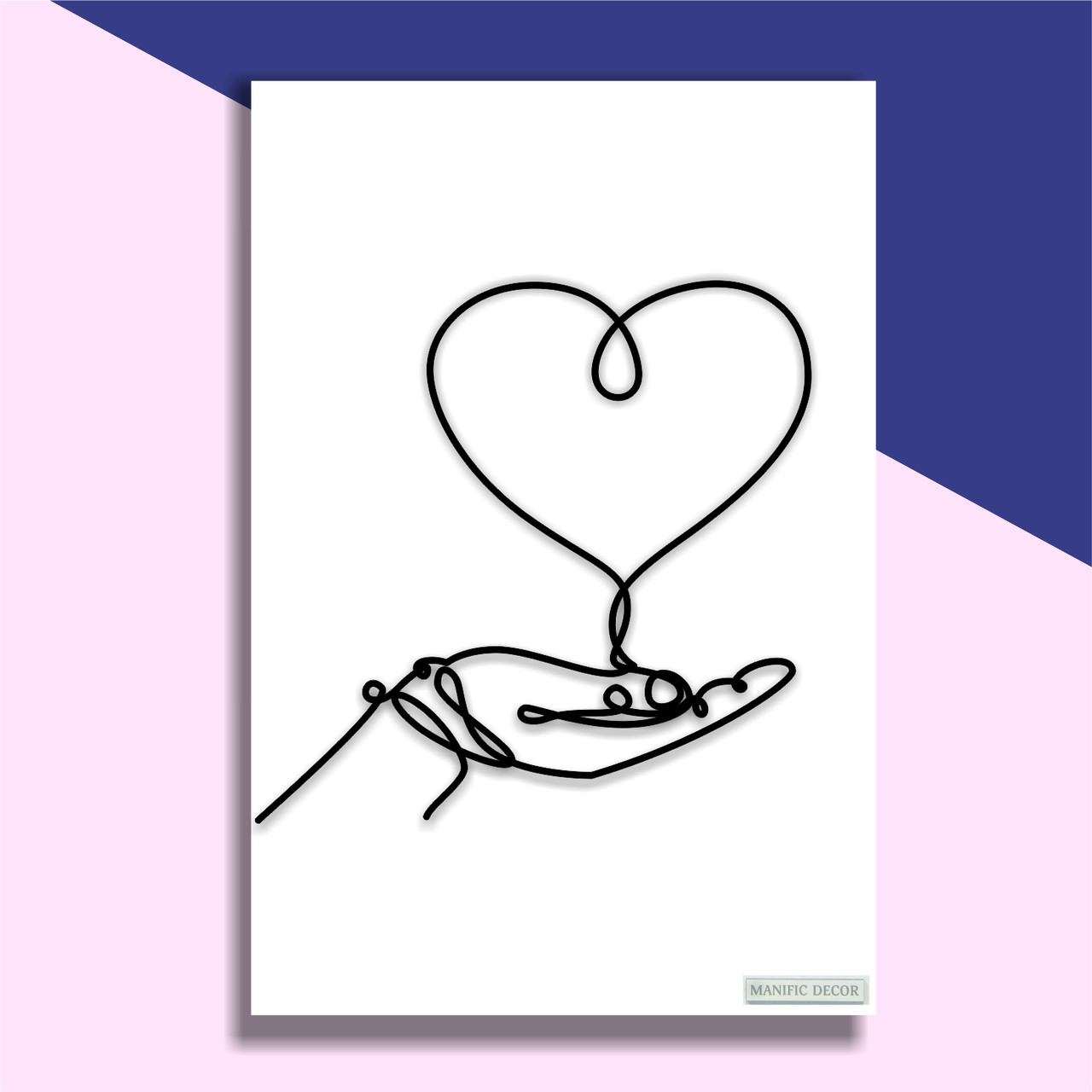 Картина на холсті інтер'єрна абстрактна настінна арт панно Manific Decor "Heart in hand / Серце в руці"