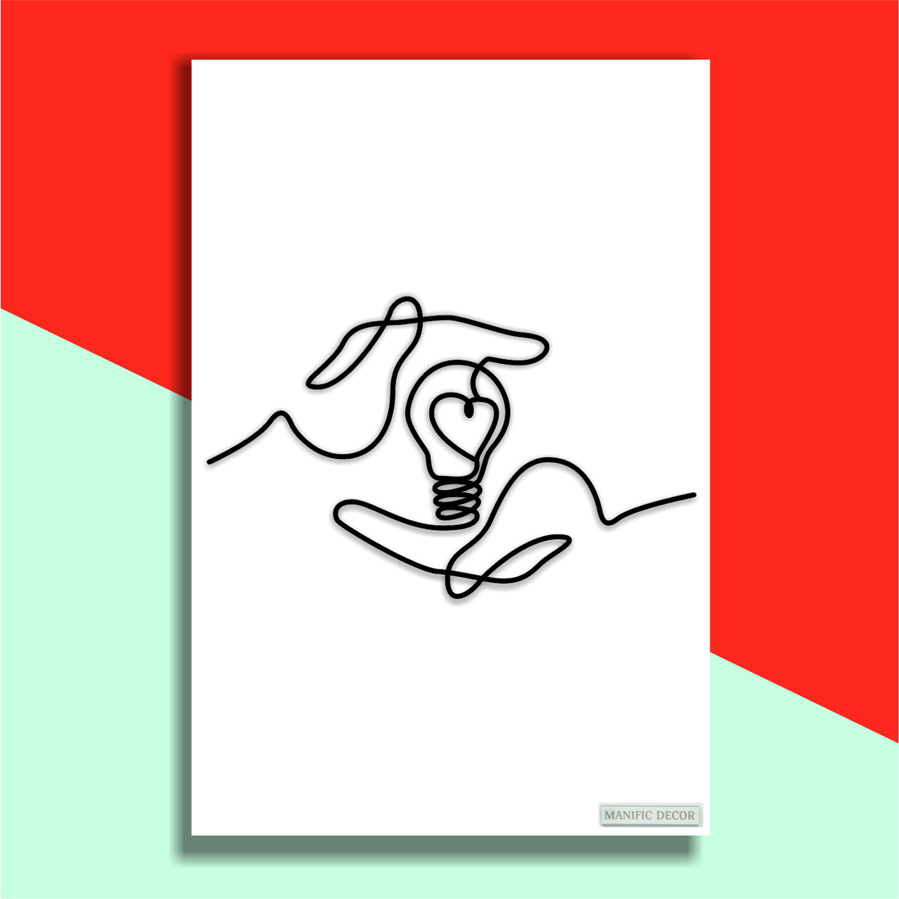 Картина на холсті інтер'єрна абстрактна настінна арт панно Manific Decor " Heart in handsp / Серце в долонях "