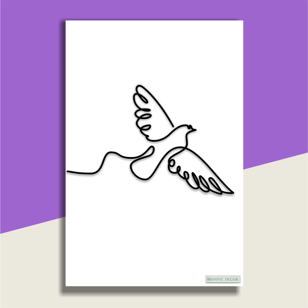 Картина на холсті інтер'єрна абстрактна настінна арт панно Manific Decor "Dove of peace / Голуб миру"