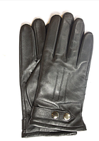 Мужские кожаные перчатки Shust Карл черные сенсорные