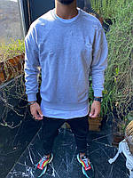 Стильный мужской демисезонный однотонный "рваный" свитшот светло-серый - M, XL
