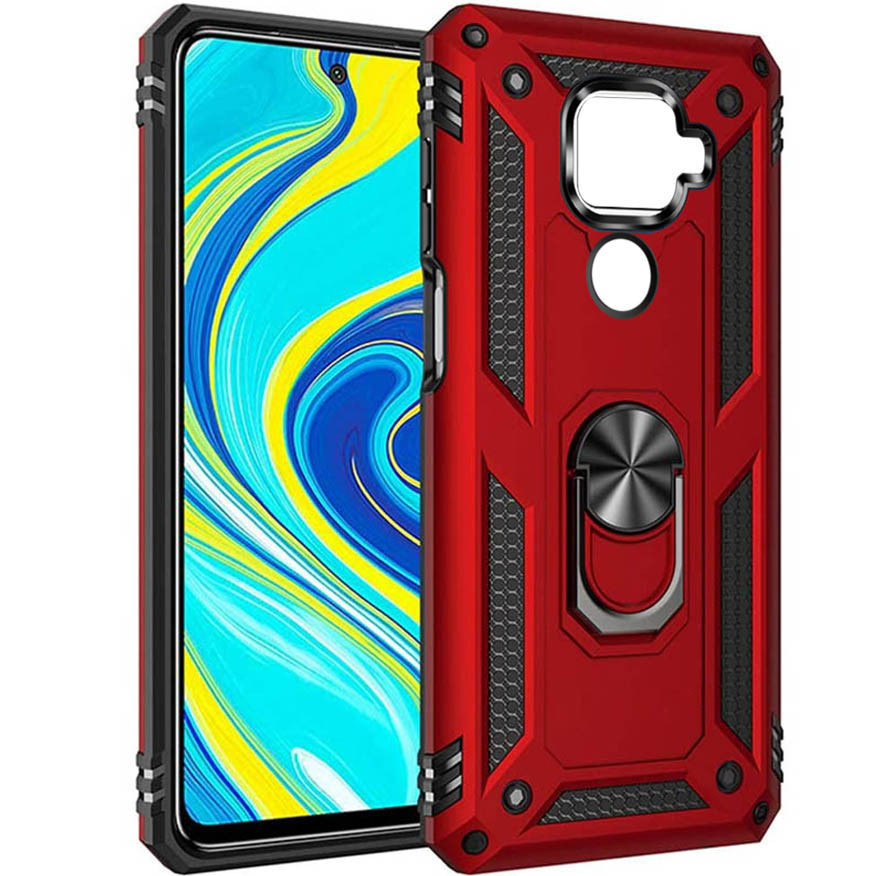 Броньований чохол Serge Ring Xiaomi Redmi Note 9 / Redmi 10X червоний