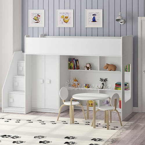 Купить Детская кровать чердак с шкафом ( +Лестница комод )"Легенда-2 ...