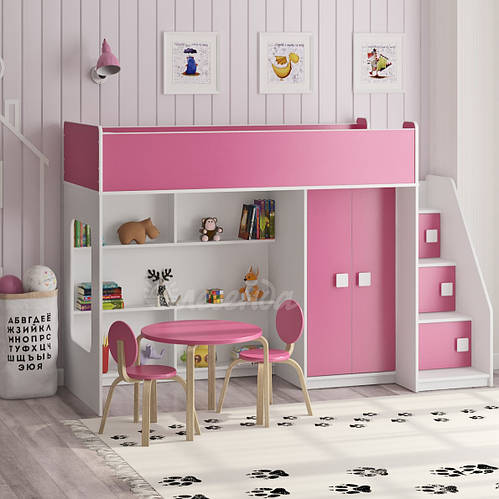 Купить Детская кровать чердак с шкафом ( +Лестница комод )"Легенда-2 ...