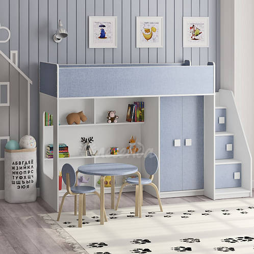 Купить Детская кровать чердак с шкафом ( +Лестница комод )"Легенда-2 ...