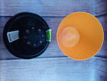 Вазон "Ібіс" із подвійним дном 13*11.2 (1 л) Жовтогарячий — чорний, фото 2