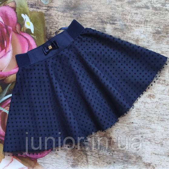 Синя фатинова шкільна спідниця для дівчинки., фото 1