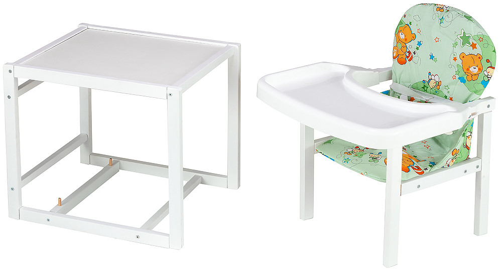 Стільчик-трансформер Babyroom Поні-240 білий зелений (ведмедики та бджілки)
