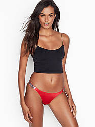 Трусики зі стразами Victoria's Secret Shine Strap Brazilian Panty Бразіліана, Червоні