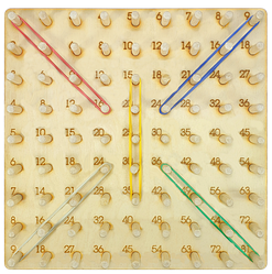 Геоборд або Планшет Математичний 27 х 27 см — 81 дерев'яних стійок + 25 гумок AS-7135