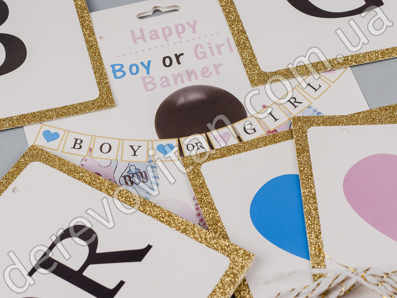 Гирлянда из флажков "Boy or Girl" для Гендер пати, 2 м - фото 2 - id-p169248102