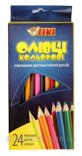 Олівці TIKI 24 кольори 51606-TK, фото 1