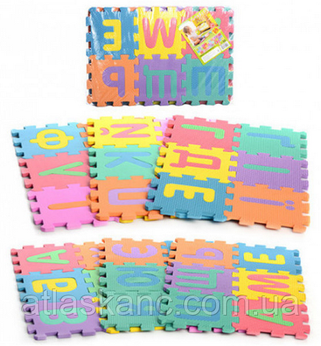 Іграшка Килимок Пазли м'який великий 6 шт 44 * 30 см Український, М0379, фото 1