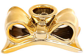 Підсвічник керамічний Бант, 8см, колір - золото