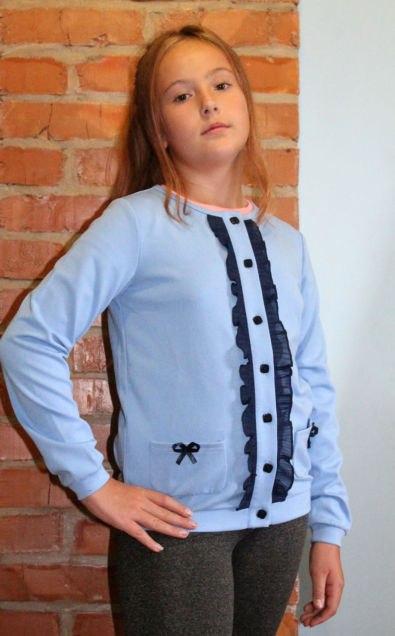 Кофта трикотажна для дівчинки на гудзиках, фото 1