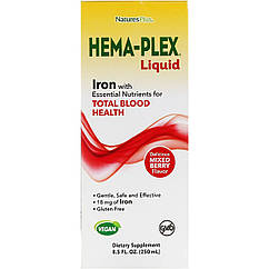 Рідкий комплекс Hema-Plex із залізом, Liquid iron, Natures Plus, 250 мл.