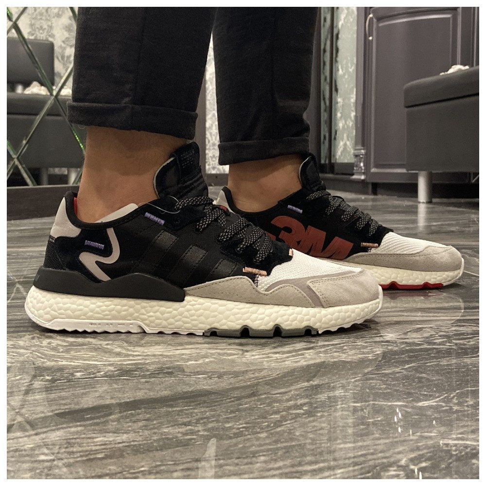 Мужские кроссовки Adidas Nite Jogger 3M Black White, мужские кроссовки ...