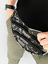 Поясна сумка Intruder камуфляжного забарвлення сіро-чорна, фото 7