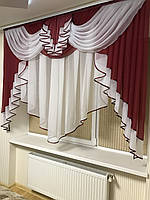 Тюль з ламбрекеном 2м Мілена бордо