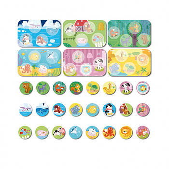 Настільна гра Лото Тварини та їх місця проживання DoDo 300196, 6 карток, 24 фішки