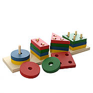 Розвивальна іграшка Геометрика MD 0715 дерев'яна, фото 3