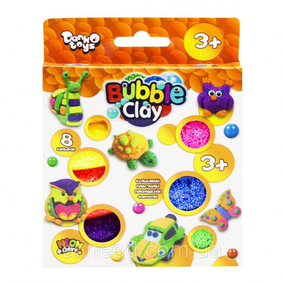Набір для творчості Bubble Clay BBC-04-01U, 8 кольорів, фото 1