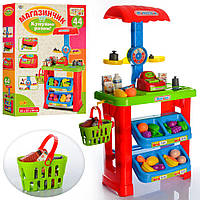 Магазин игровой набор с кассой, корзиной, прилавком и продуктами